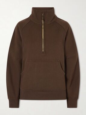 Lululemon Scuba Oversized Funnel-Neck Half Zip Long Sweatshirt Dark Brown M/L